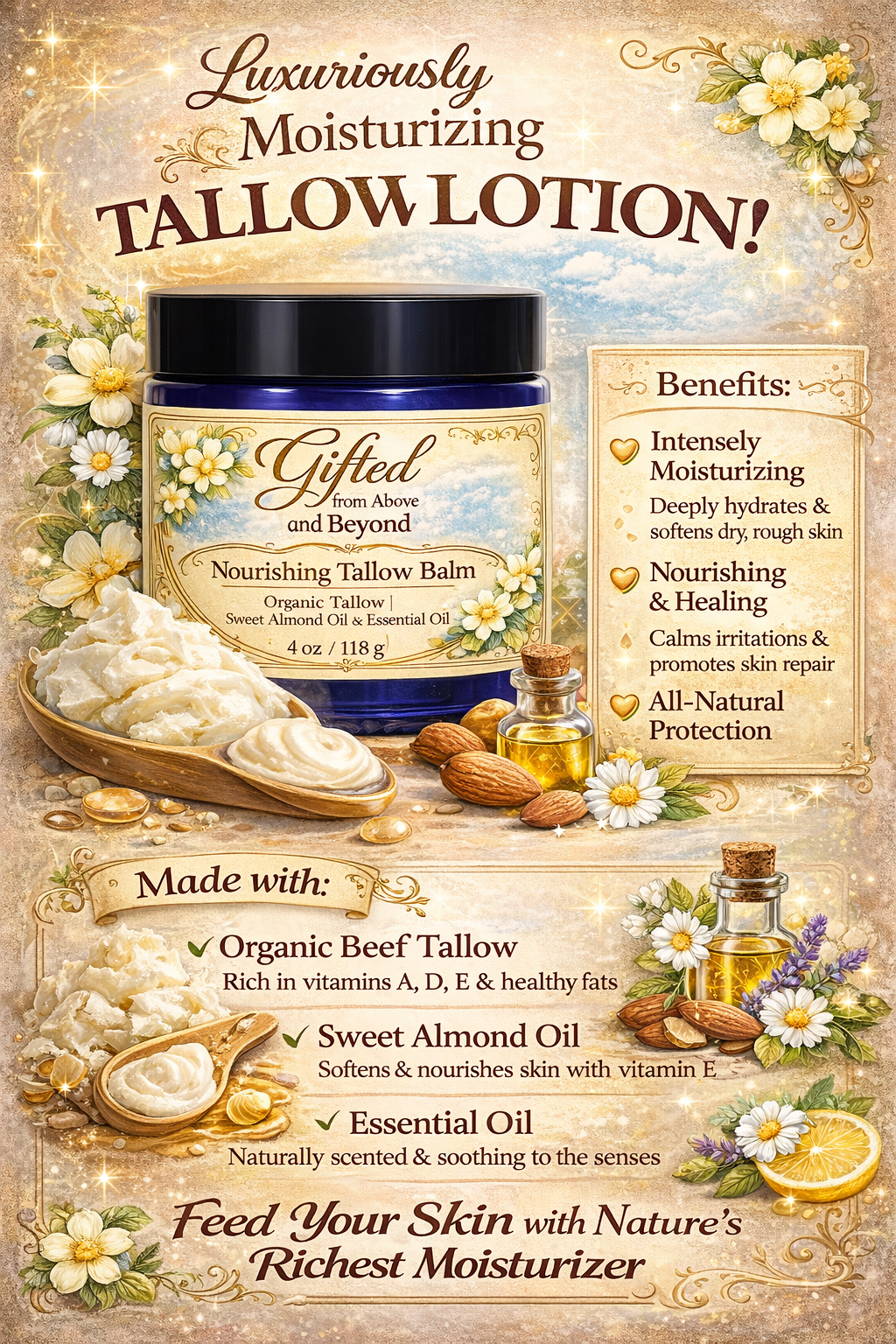 Tallow body and face cream