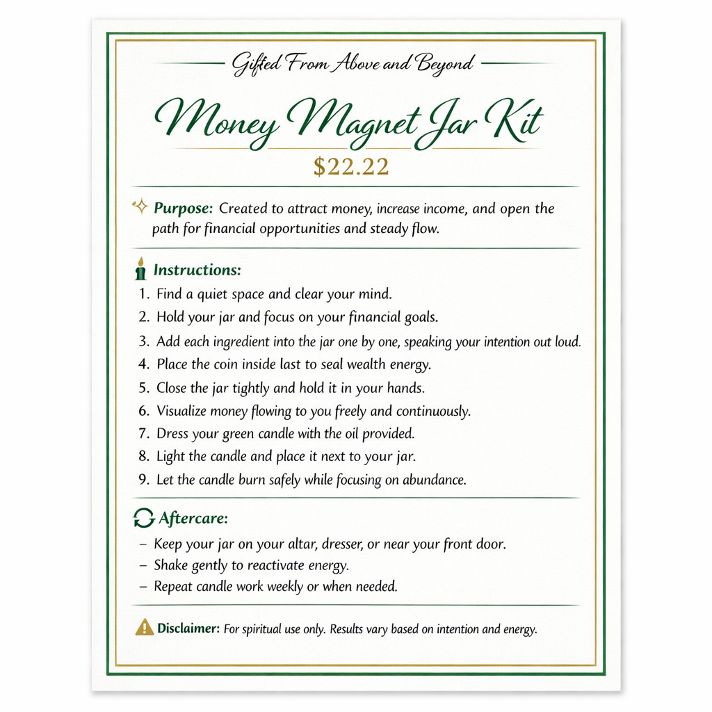 Intention jar kit- money