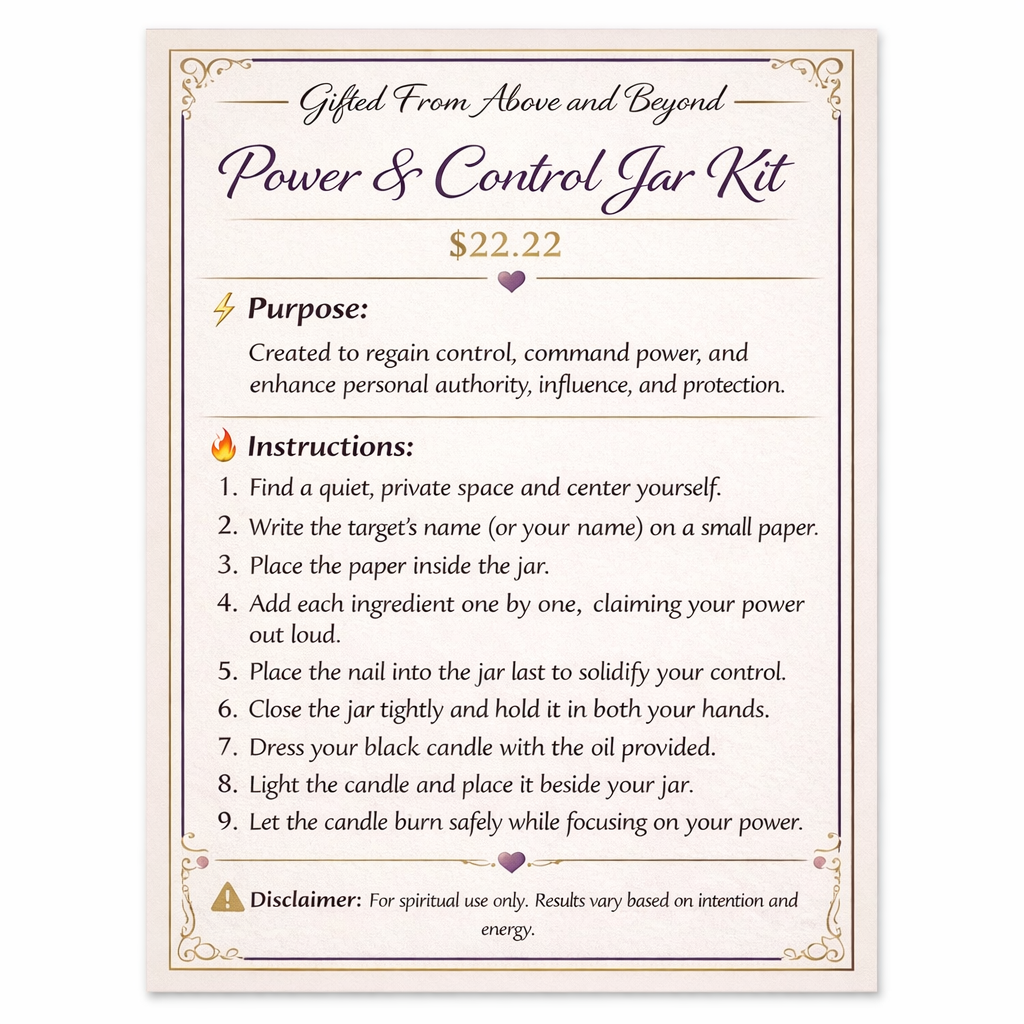 Intention jar kit- power