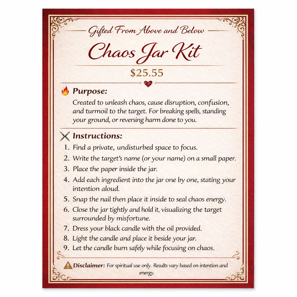 Intention jar kit- chaos