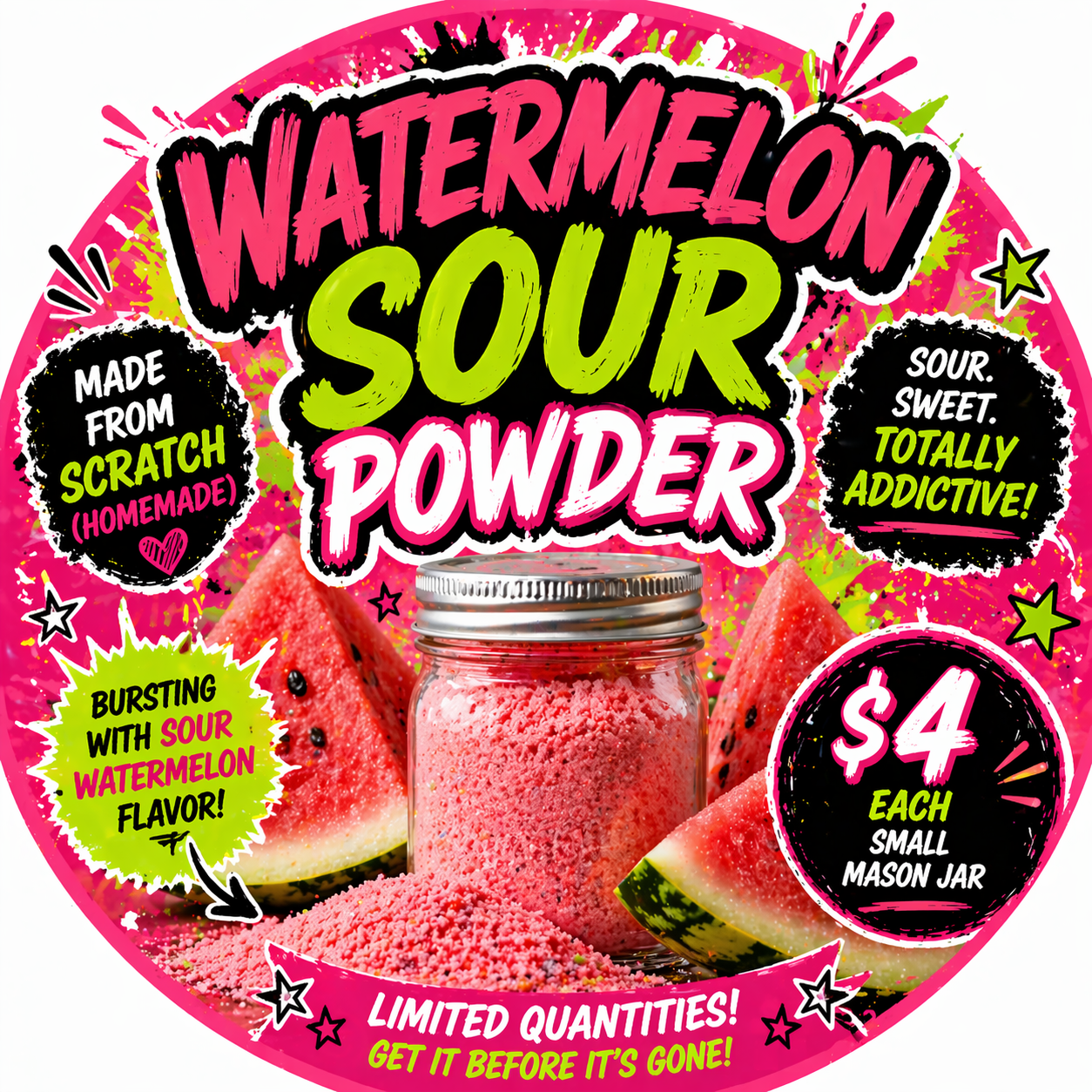 Sour candy powder-watermelon